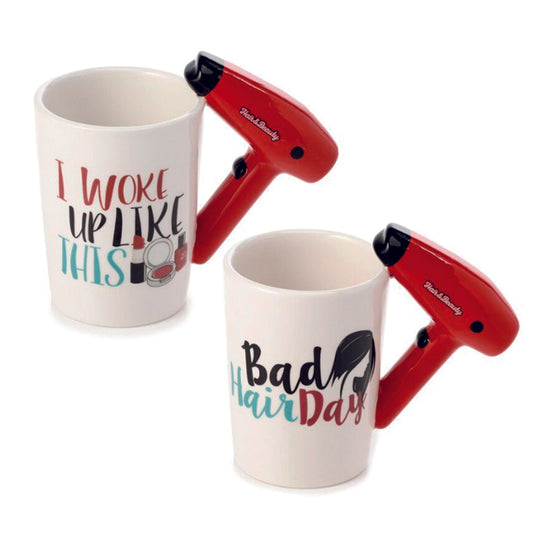 Ceramic Mug - Hair Dryer Shaped Handle.