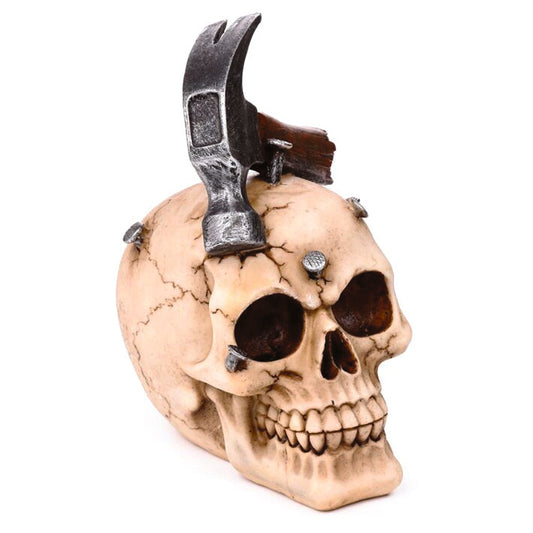 Skull With Hammer And Nails Through Head Ornament