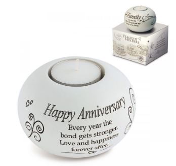 Sentiment tealight.  HAPPY ANNIVERSARY