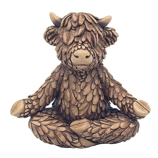 Happy Highland Cow doing yoga ornament