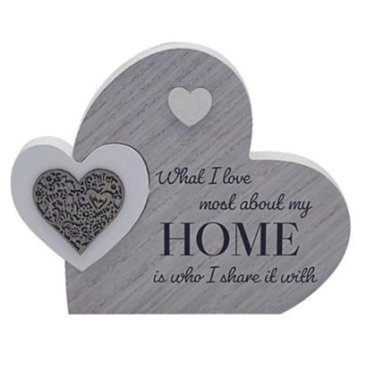 Double Heart Plaque. What I love about my HOME is who I share it with