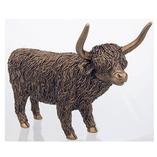 Bronze highland cow lg ornament