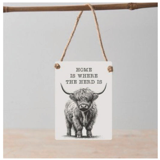 Mini metal sign - Home Is Where The Herd Is