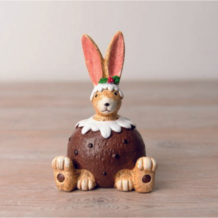Jasper the Rabbit ornament in his Christmas Pudding Outfit