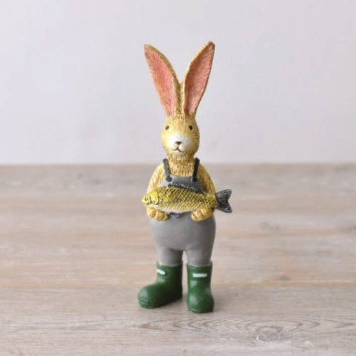 Jasper the Rabbit ornament holding a fish