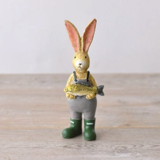 Jasper the Rabbit ornament holding a fish