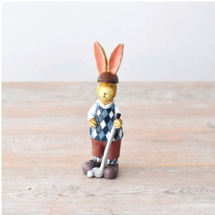 Jasper the Rabbit Ornament Ready for Golf