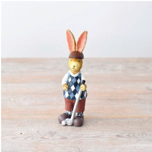 Jasper the Rabbit Ornament Ready for Golf