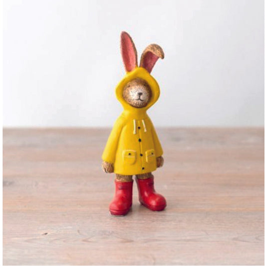 Jasper the Rabbit ornament in a yellow raincoat and red wellies