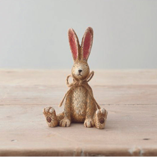 Laidback light brown sitting rabbit figurine