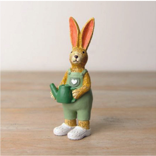 Jasper the Rabbit ornament as a gardener (standing)