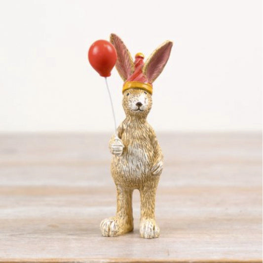 Jasper the Rabbit ornament holding a red baloon