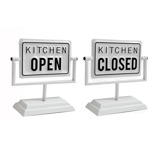 Standing metal flip sign - Kitchen Closed one side, Kitchen Open the other