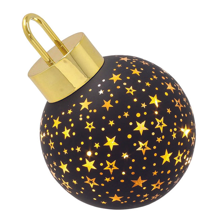 Christmas Glow LED Bauble Shaped Decoration, Black, Sm