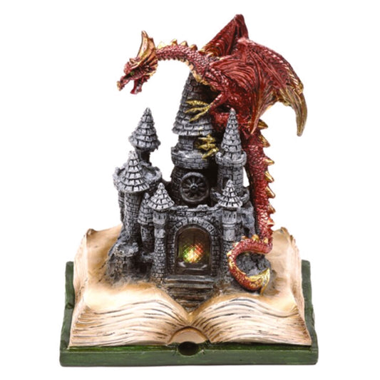 Dark Legends LED Enchanted Fairytale Castle Fire Dragon Ornament