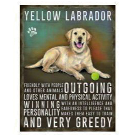 Large metal sign - Labrador, yellow
