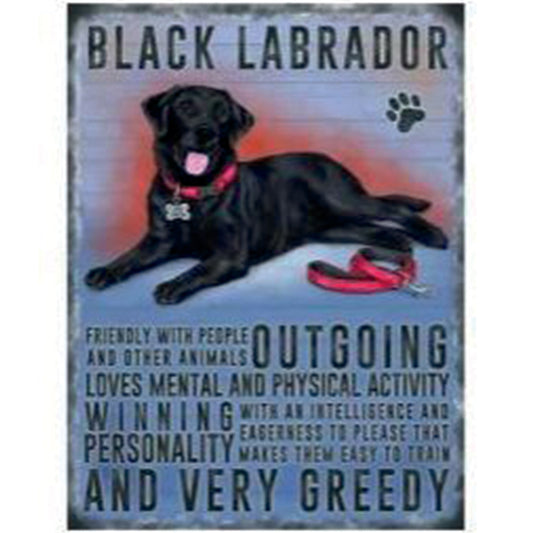 Large metal sign - Labrador, black