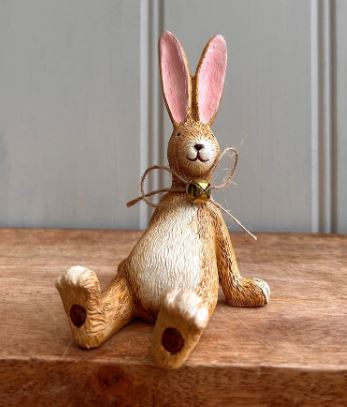 Laidback brown rabbit figurine