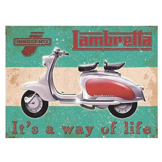 Large metal sign - Lambretta - it's a way of life