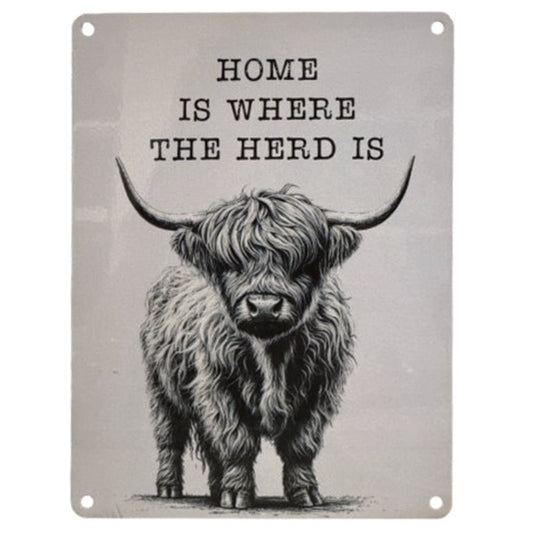 Large metal sign - Home Is Where The Herd Is