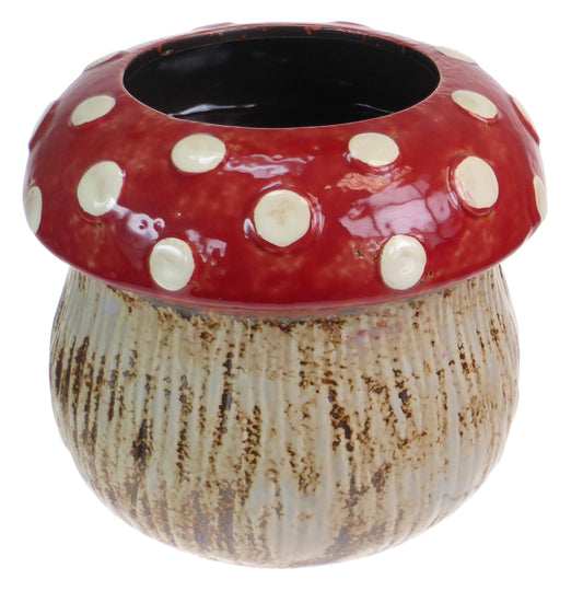 Large Pottery Toadstool Planter