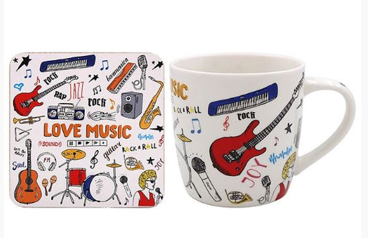 Love music mug and coaster set