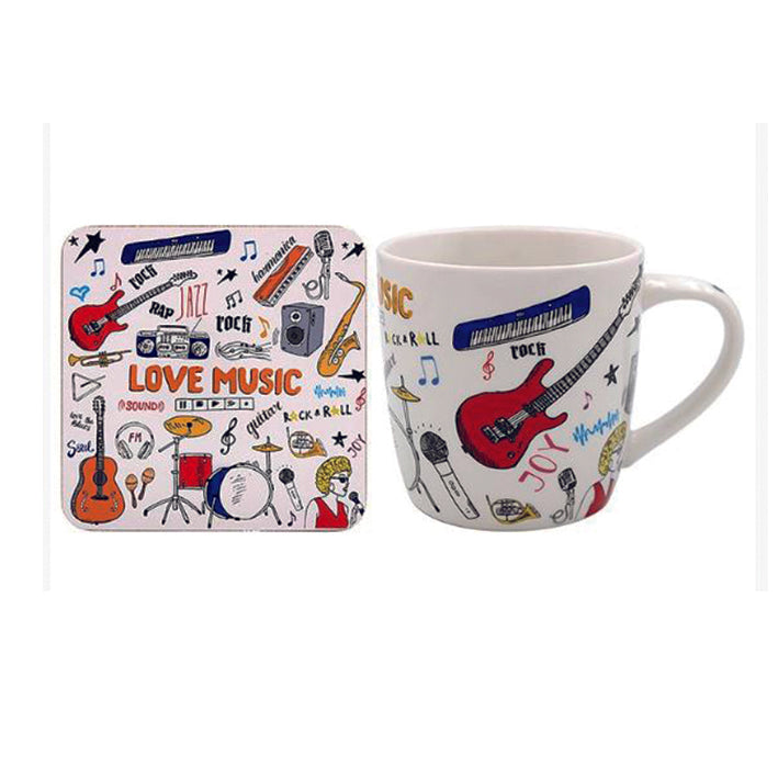 Love music mug and coaster set