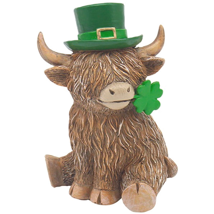 Happy Highland Cow Boy Luck of the Irish Ornament