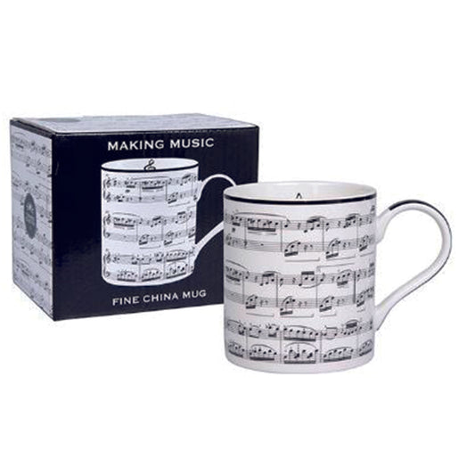 Boxed Mug with sheet music design