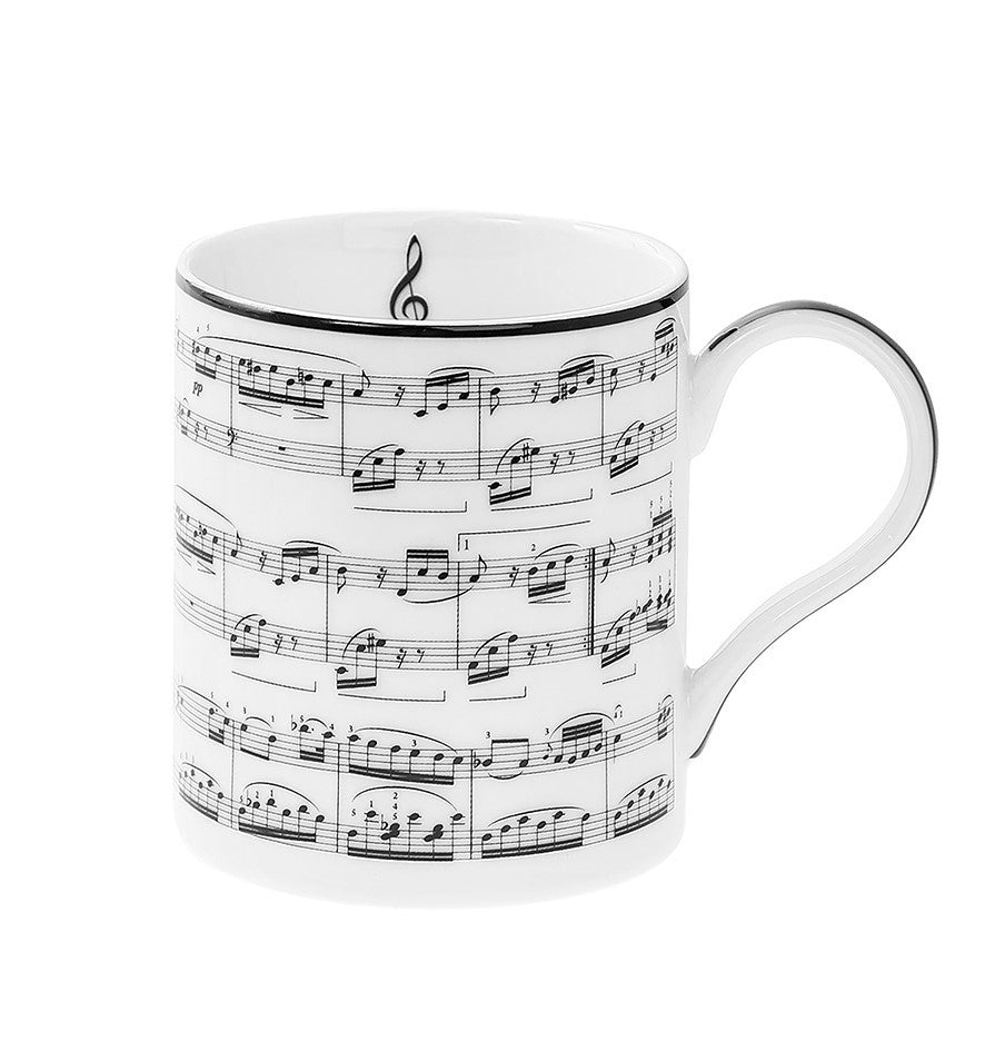 Boxed Mug with sheet music design