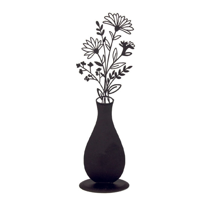 Metal Silhouette - Vase with Daisies
