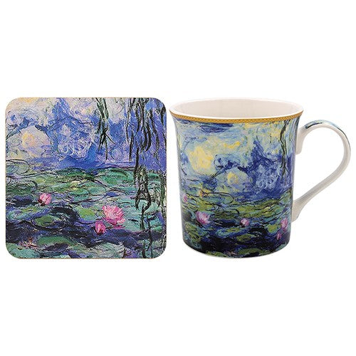 Monet Waterlillies boxed mug and coaster set