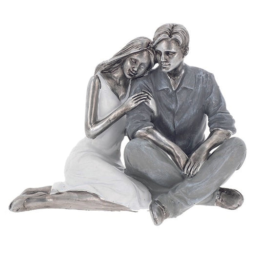 Moonlight Couple Ornament.  Sitting Thinking