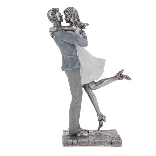 Moonlight Couple Ornament.  Standing Kissing