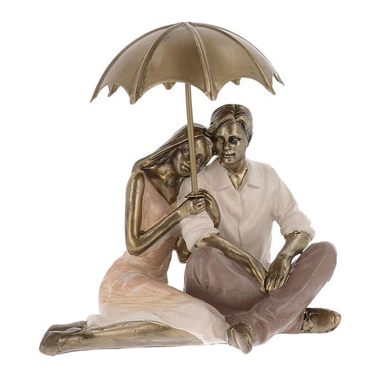 Moonlight Couple Ornament.  Sitting Under Umbrella