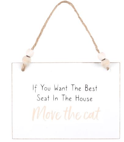 Mini wooden sign - if you want the best seat in the house, move the cat