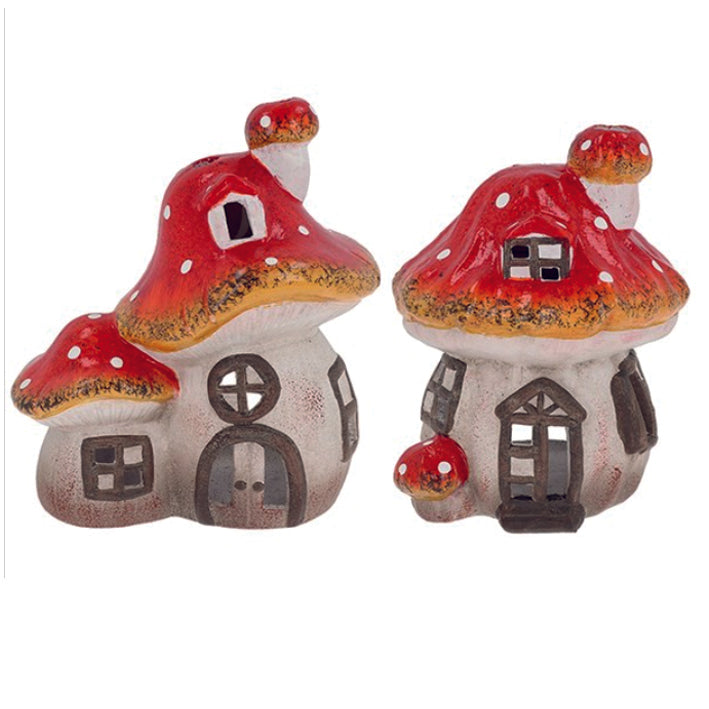 Village Pottery Mystic Mushrooms House, Large, Tealight Holder