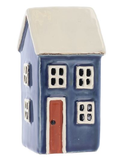 Village Pottery Navy Mini House Tealight Holder