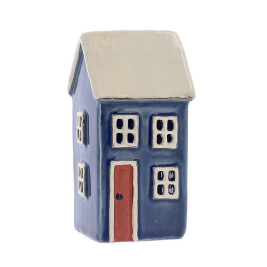 Village Pottery Navy Mini House Tealight Holder