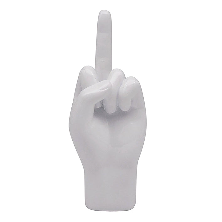 Silver Ceramic One Finger Ornament