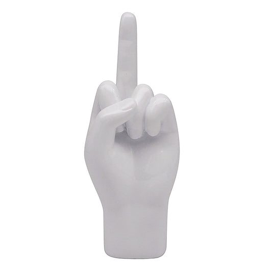 White Ceramic One Finger Ornament