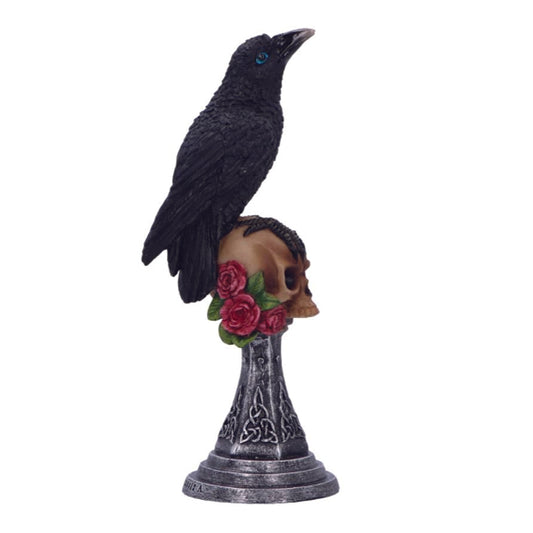 Perched Prophecy Raven on Skull Ornament