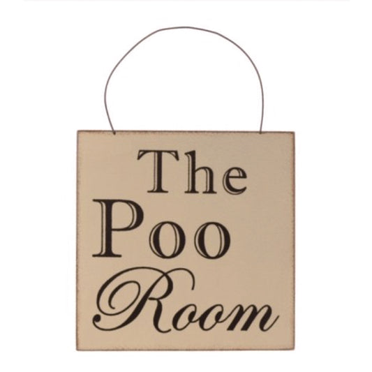Wooden Hanging Plaque - The Poo Room
