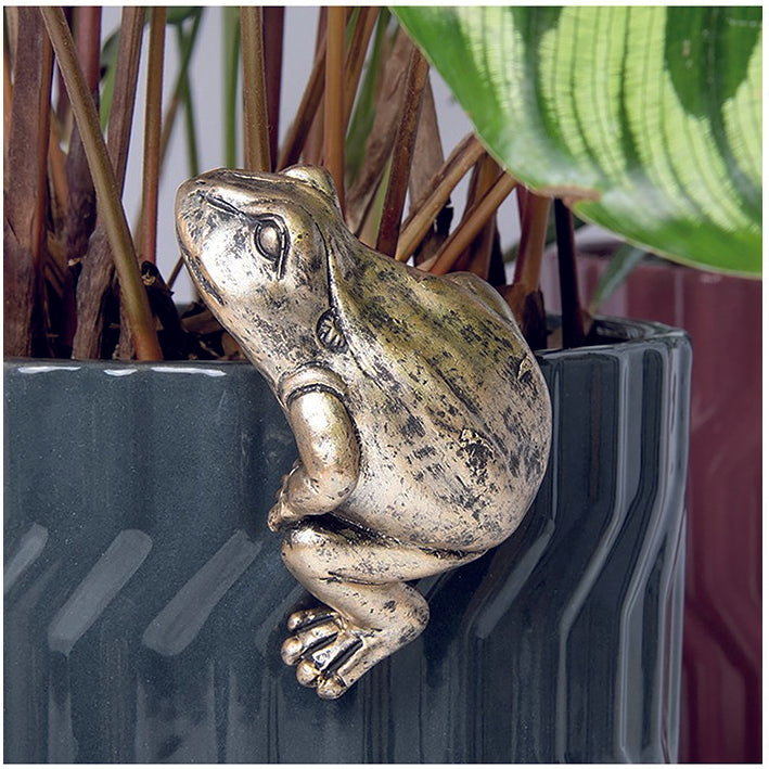 Bronze Pot Pal Ornamental Pot Hanger Frog
