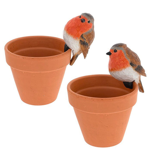 Ornamental Pot Hanger - Carved Effect Robin