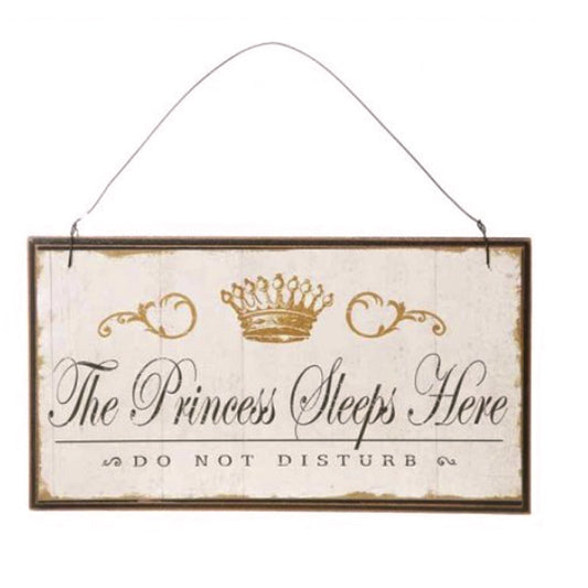 Hanging Wooden Plaque - The Princess Sleeps Here