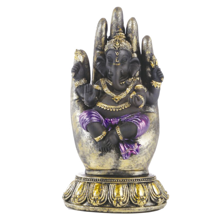Ganesh Ornamanet, Purple, Gold and Black in Hand