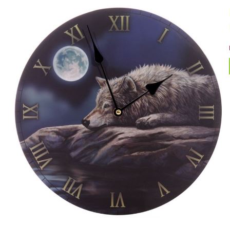 Wall Clock - Quiet Reflection Wolf Picture Clock