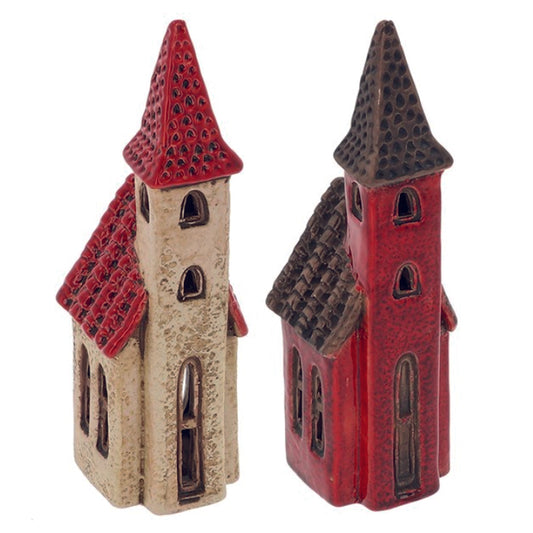 Village Pottery Quirky Churches Tealight Holders