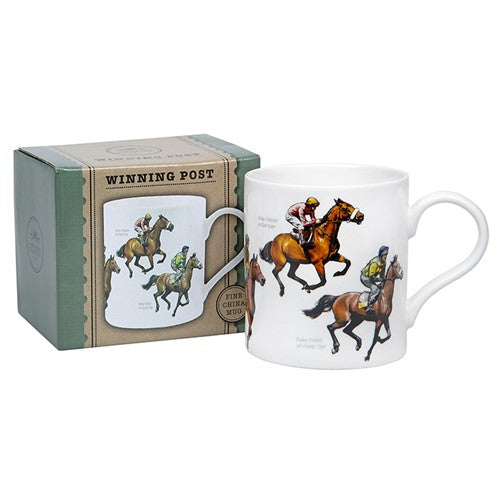 Boxed China Mug with Racehorses